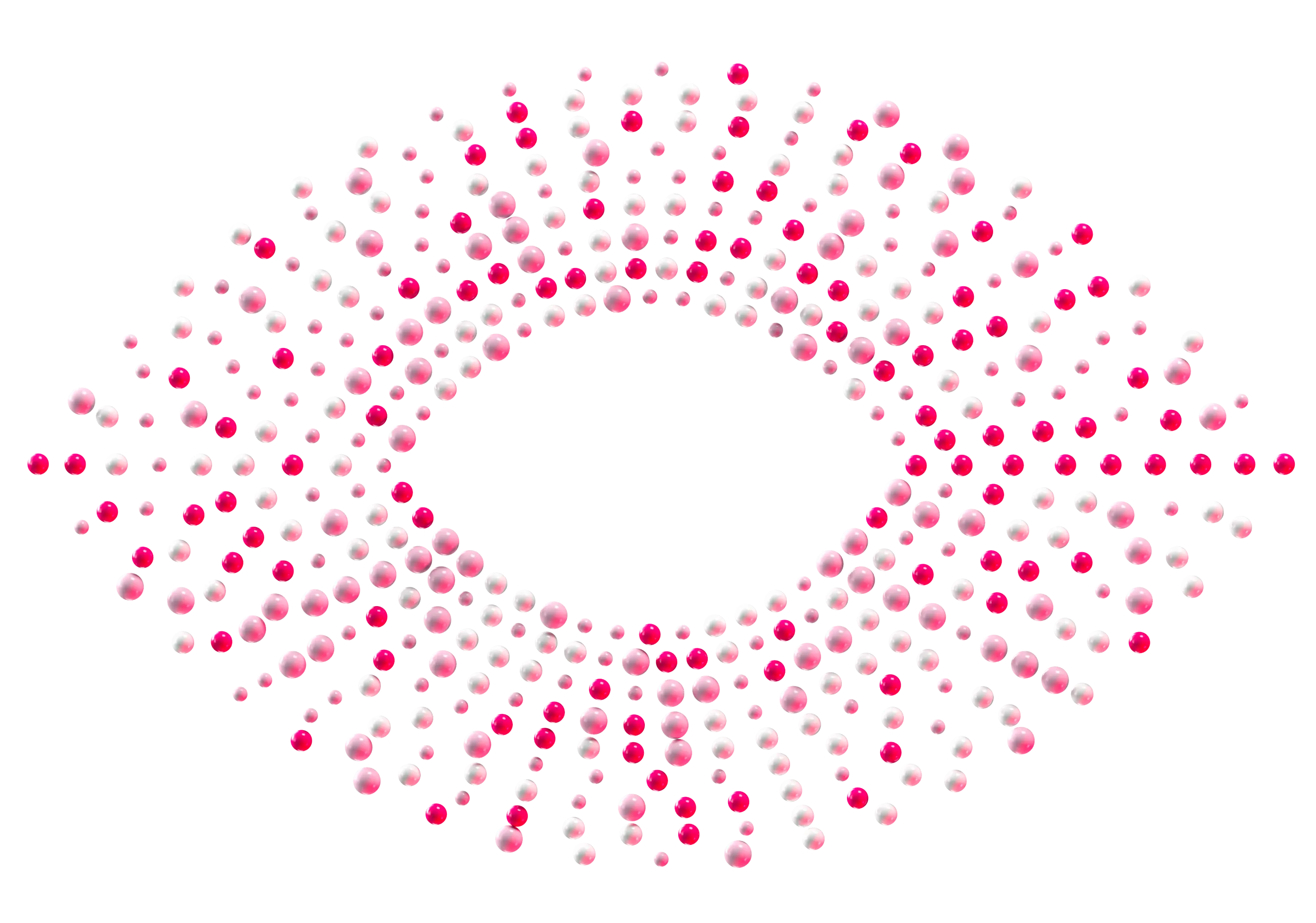 Small red and white spheres form an eye shape